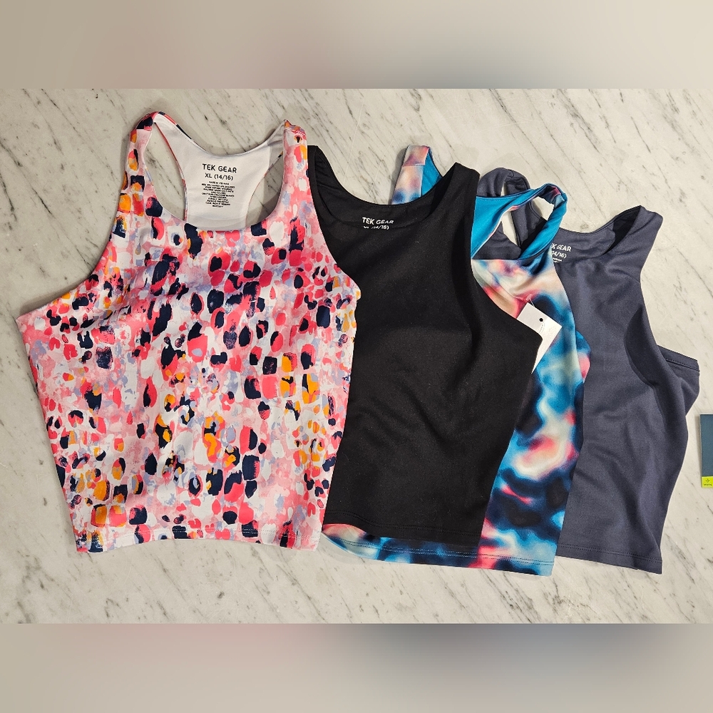 Tek Gear‎ NEW Longline Bra Tank Top Girls Sz 14/16